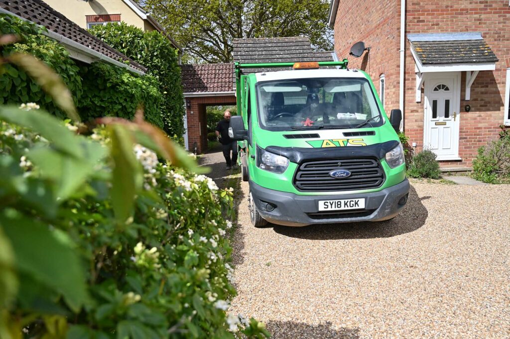 ATS Skip Hire, Skip outside a house, spring declutter top tips